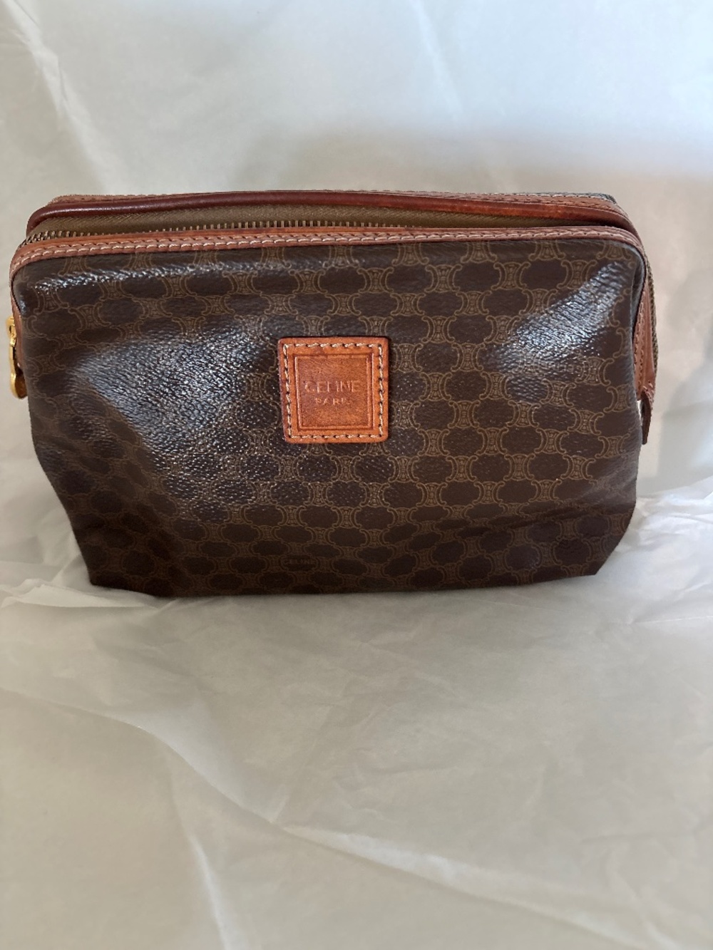Celine macadam canvas an leather toiletry case